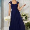 Clothing Little Mistress | Navy Embellished Sleeve Maxi Dress