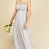 Clothing Little Mistress | Luanna Ice Grey Embellished One-Shoulder Maxi Dress