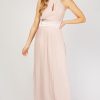 Clothing Little Mistress | Blush Pleated Maxi Dress