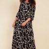 Clothing Little Mistress | Animal Print Reversible Midaxi Smock Dress