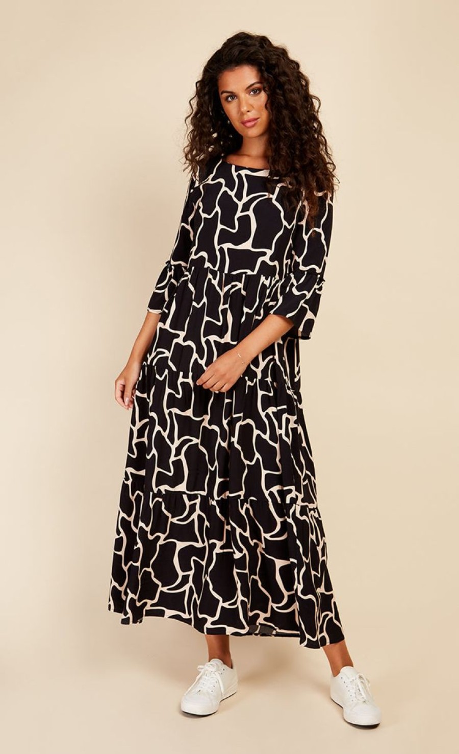 Clothing Little Mistress | Animal Print Reversible Midaxi Smock Dress