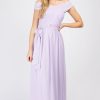 Clothing Little Mistress | Lilac Crossover Bardot Maxi Dress