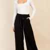 Clothing Little Mistress | Black Pu Side Stripe Trousers By Vogue Williams