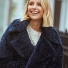 Clothing Little Mistress | Navy Teddy Coat By Vogue Williams