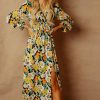 Clothing Little Mistress | Vintage Floral Shirred Mock Wrap Maxi Dress By Vogue Williams