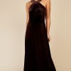 Clothing Little Mistress | Chocolate Brown Velvet Maxi Dress