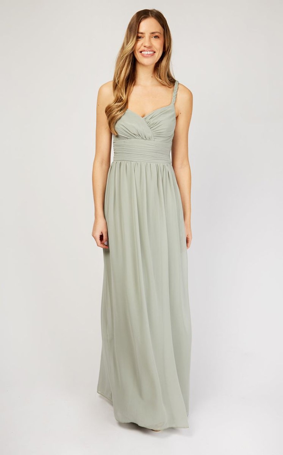 Clothing Little Mistress | Braided Strap Sage Maxi Dress