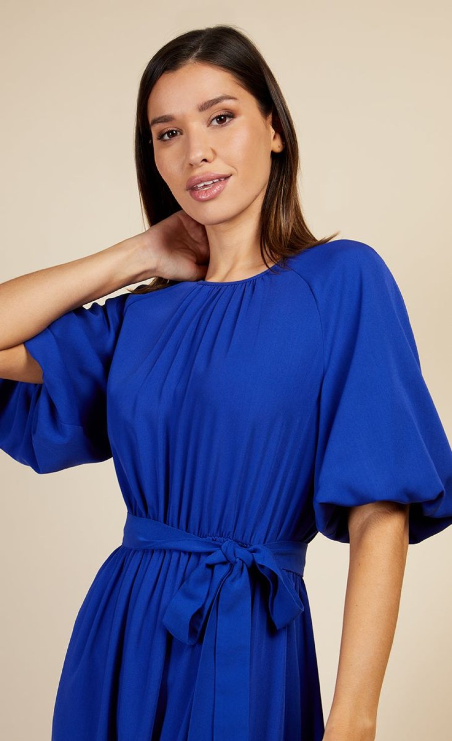 Clothing Little Mistress | Royal Blue Puff Sleeve Midaxi Dress By Vogue Williams