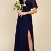 Clothing Little Mistress | Navy Knot Detail Maxi Dress