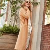 Clothing Little Mistress | Camel Oversized Coat By Vogue Williams