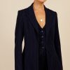 Clothing Little Mistress | Navy Pinstripe Blazer Jacket By Vogue Williams