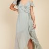 Clothing Little Mistress | Waterlily Cold-Shoulder Wrap Maxi Dress