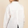 Clothing Little Mistress | White Split Back Shirt By Vogue Williams