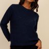 Clothing Little Mistress | Navy Open Knit Jumper By Vogue Williams