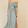 Clothing Little Mistress | Waterlily Draped Sleeve Maxi Dress