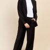 Clothing Little Mistress | Black Wide Leg Trousers By Vogue Williams