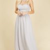 Clothing Little Mistress | Grace Ice Grey Embellishment Sweetheart Maxi Dress