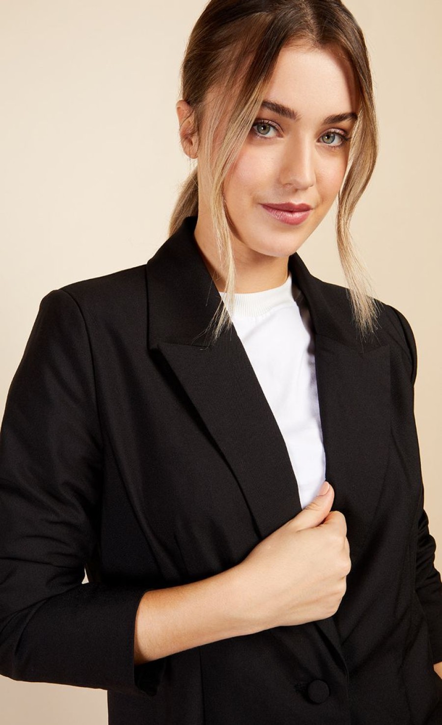 Clothing Little Mistress | Black Single Breasted Blazer By Vogue Williams