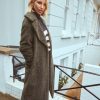 Clothing Little Mistress | Green Teddy Coat By Vogue Williams