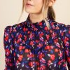 Clothing Little Mistress | Floral Print Shirred Blouse By Vogue Williams