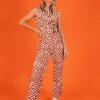 Clothing Little Mistress | Zebra Print Tie Detail Jumpsuit By Vogue Williams