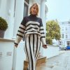 Clothing Little Mistress | Mono Stripe Midaxi Skirt By Vogue Williams